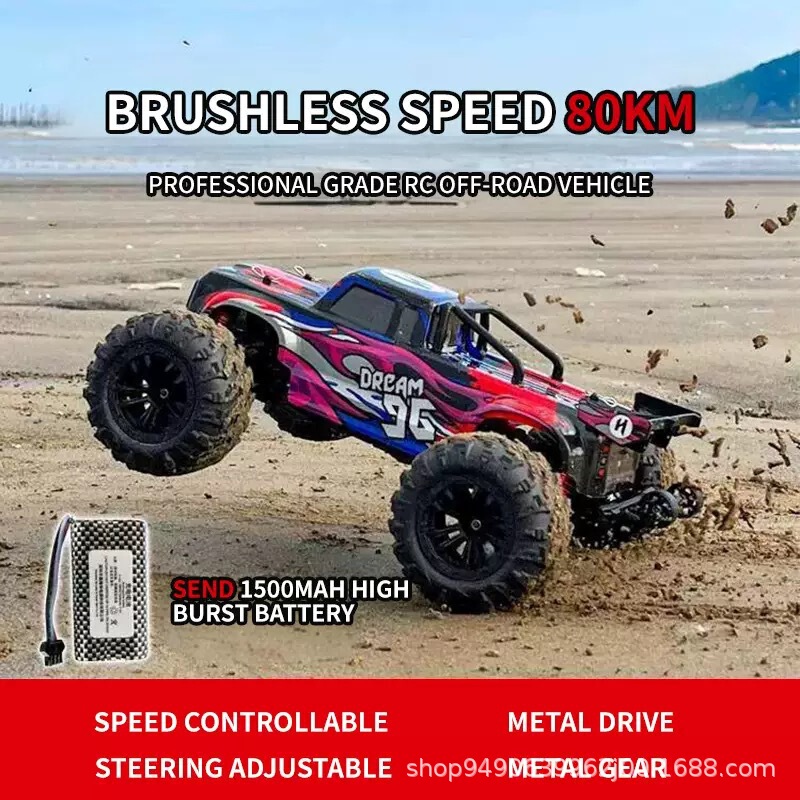 Cross-border explosions brushless professional RC remote control car adult high-speed drift four-wheel drive off-road big foot racing boy toy