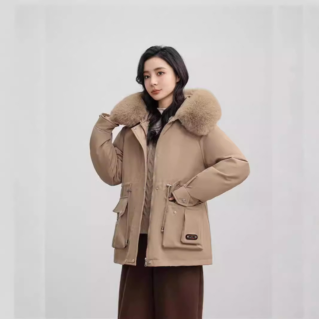 Desmontable más pelusa gruesa sobre la chaqueta corta para mujeres 2024 invierno nuevo cuello de lana grande ropa de mujer