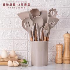 木柄硅胶铲子不粘锅专用锅铲家用炒菜铲勺子耐高温厨具套装