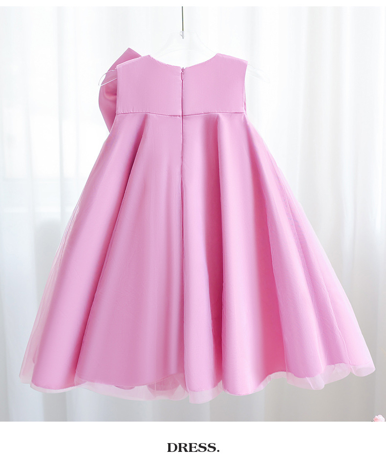 416g Weight Children's Dress Children's Clothing Type Above Knee Dress Length Type Sleeveless Sleeve Length Party Dress Dresses Type Polyester Fabric Type High Waist Waist Line Kids(7-16Years) Age Group Party Occasion Round Neck Neckline Loose Fit Type Solid Color Pattern Winter, Summer, Spring Season Girl'S Gender Bowknot Design Princess Style Princess Solid Color Bowknot Polyester Girls Dresses 6
