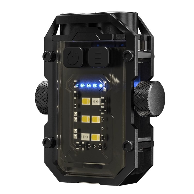 Transfronterizo exterior multifuncional LED luz fuerte llavero lámpara portátil linterna sombrero lámpara de trabajo y mantenimiento lámpara