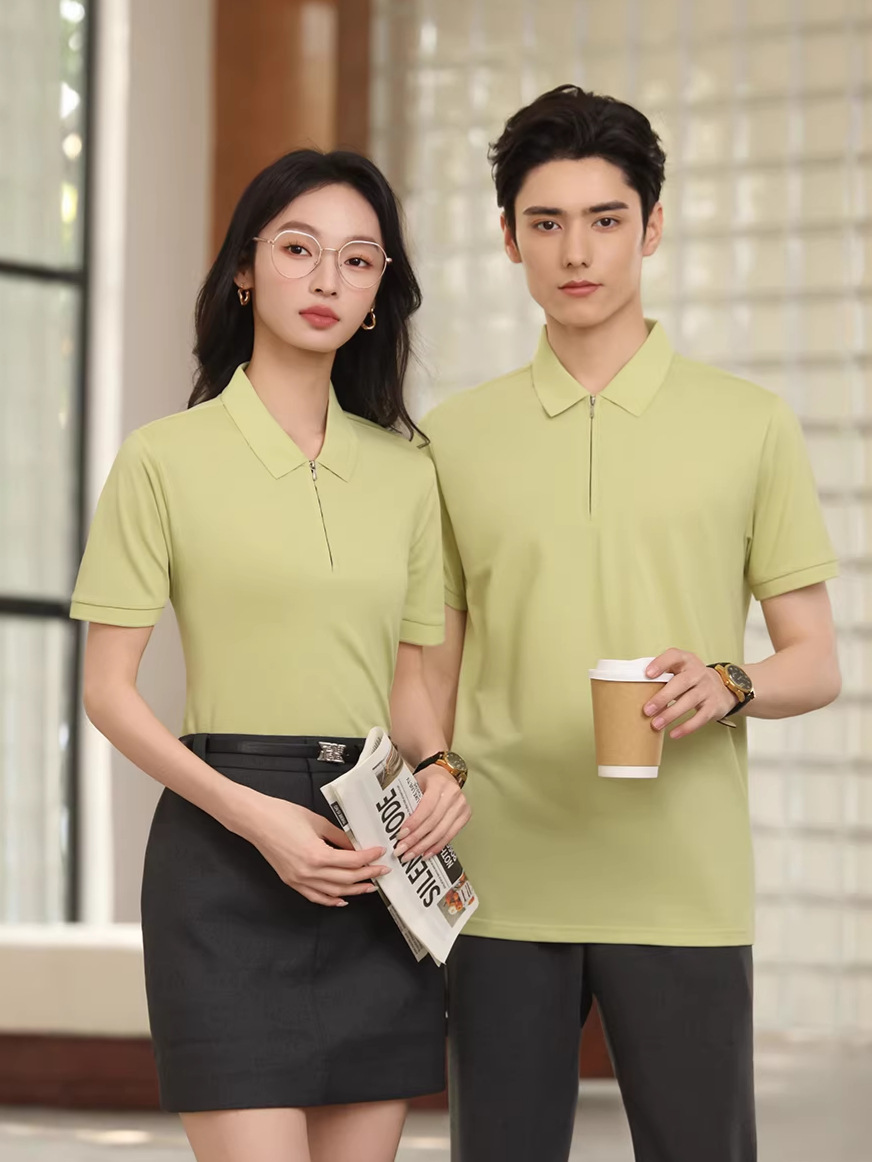 Camisas de hielo con semia cremallera polo personalizadas imprimidas logotipo de la empresa de manga corta 4s tienda de ventas de equipo de trabajo ropa de alta gama