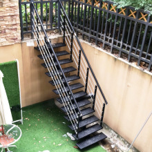 室外旋转楼梯扶手直梯阳台复式家用LOFT板铁阁楼旋转中式圆形藤越