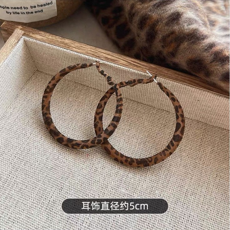 银针复古美拉德豹纹几何耳环轻奢高级感耳圈女时尚耳饰设计感小众|undefined