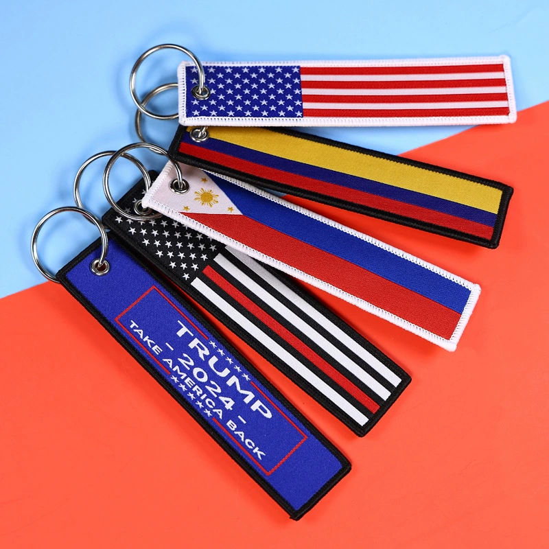 Флаг ткани компьютерная вышивка брелок из полиэстера двухсторонний вышитый рюкзак тренд