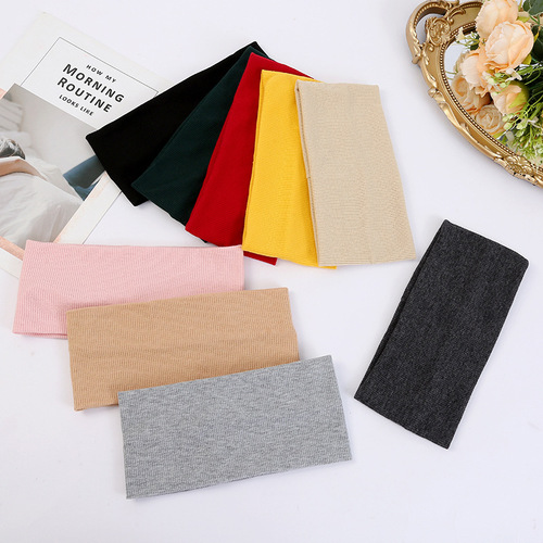 Women's Autumn Knit Headband, Daily Outdoor Sports Headband, Simple Solid Color Wide Head Scarf Accessory Wholesale
