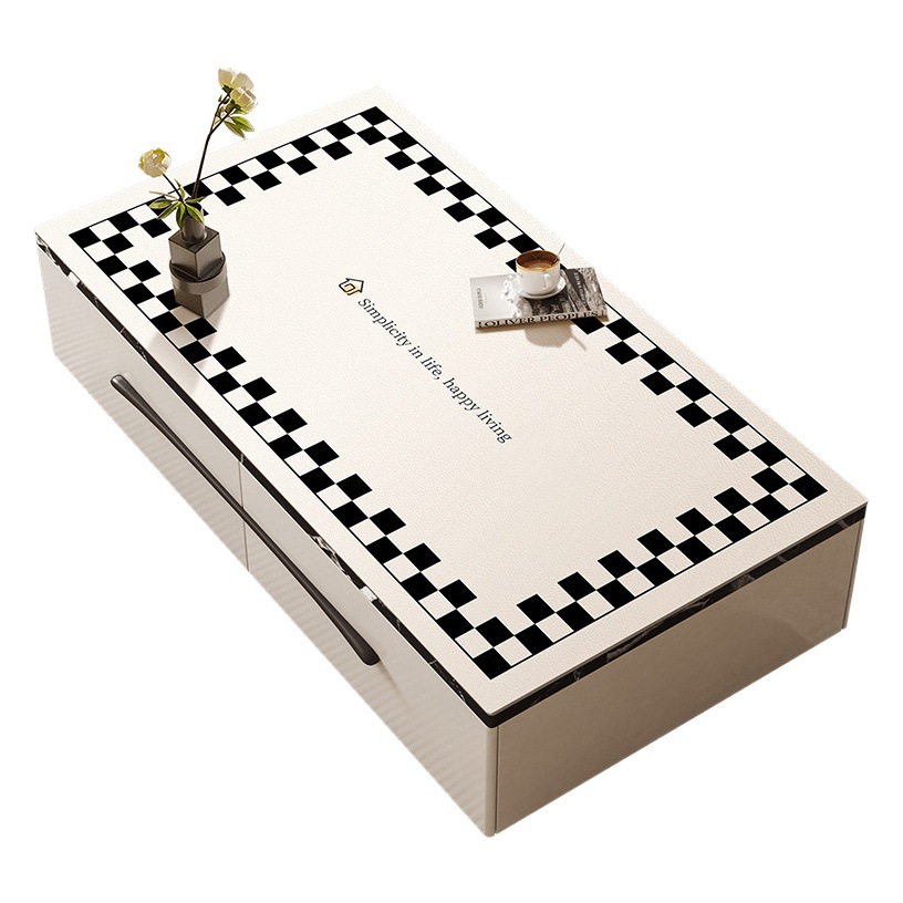 Estera de mesa de cuero lavable impermeable a prueba de aceite anti-escaldadura estera de escritorio mesa de café mantel Luz de lujo de alto grado sala de estar mantel