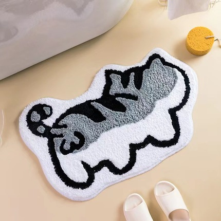Cartoon imitación de alfombra de cachemira alfombra de suelo antideslizante baño puerta de baño alfombra de absorción de agua puerta alfombra de suelo anti-sucio y anti-desgaste