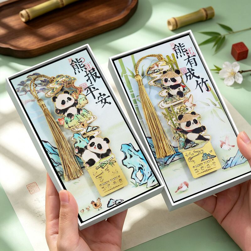 Panda-themed cultural and creative bookmarks, classical Chinese style, exquisite and creative, beautiful and high-value prizes, small gifts for primary and middle school students Panda-themed cultural and creative bookmarks, classical Chinese style, exquisite and creative, beautiful and high-value prizes, small gifts for primary and middle school students