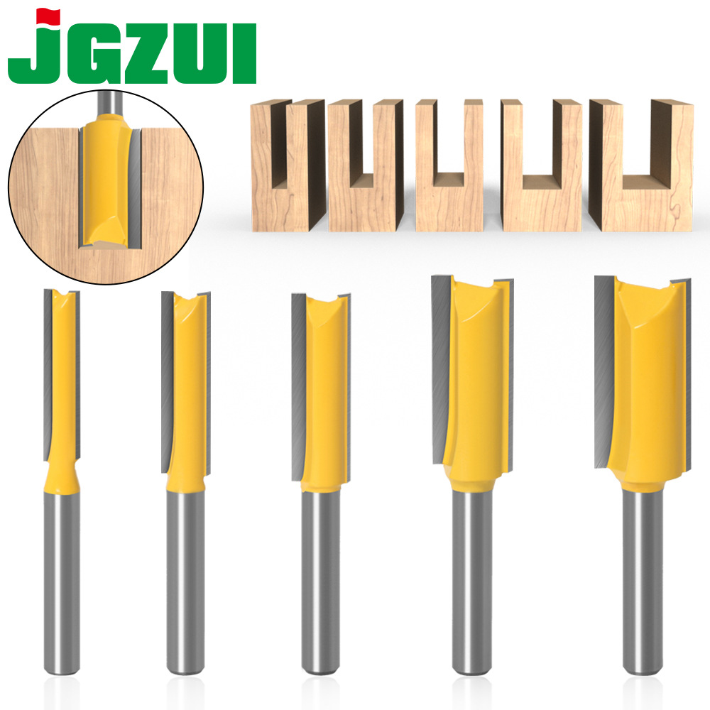 5件套 单刃双刃直刀开槽刀槽口刀 修边机刀头 木工铣刀套装