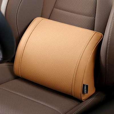 Support, Car Neck Pillow, Headrest - little-k-litchi-pattern-amber-brown-1-waist-support