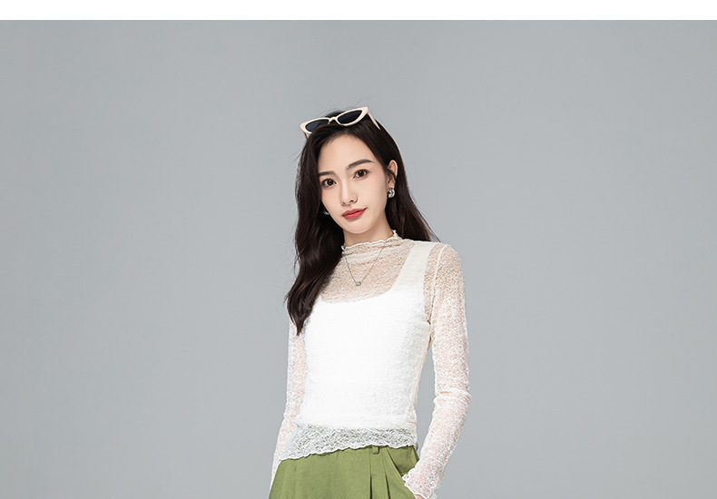 Quần tây nữ ống đứng cạp cao dáng suông dài chấm đất chất Tencel cotton — Xanh bơ chi tiết 21