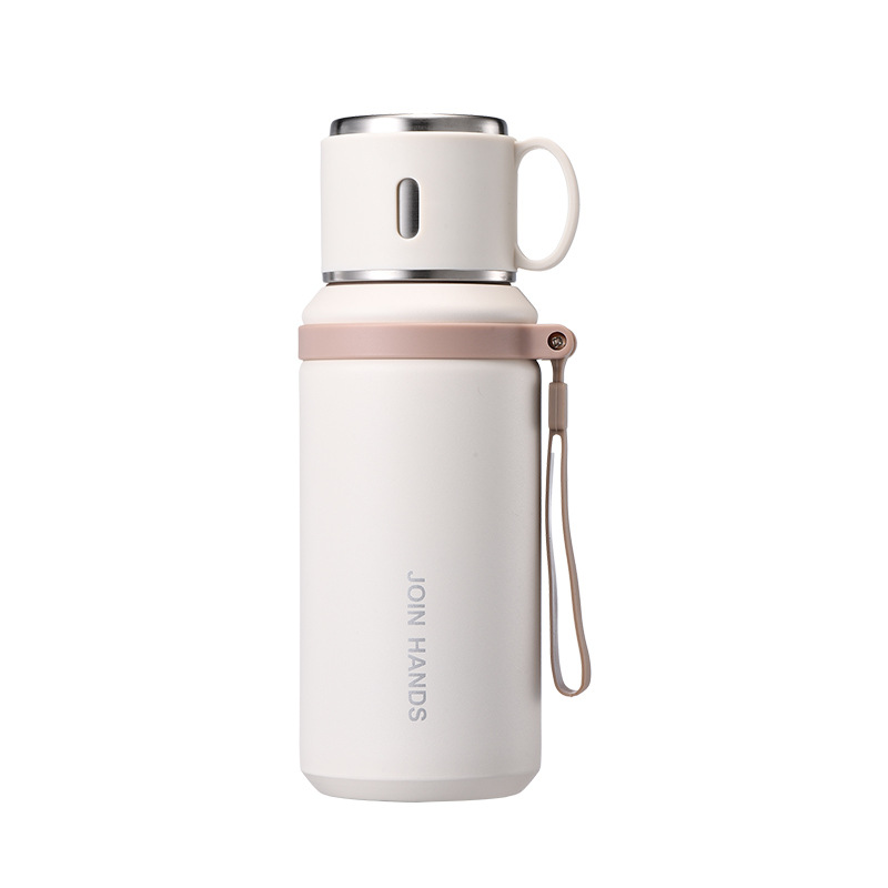 316 스테인리스 600ml 대용량 손잡이 보온병 휴대용 티 텀블러