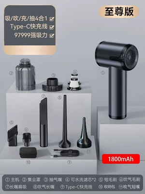 Cross-Border Car Vacuum Cleaner Tozsoranlar - black-wireless-supreme-model-1800-mah-storage-bag-2-filters
