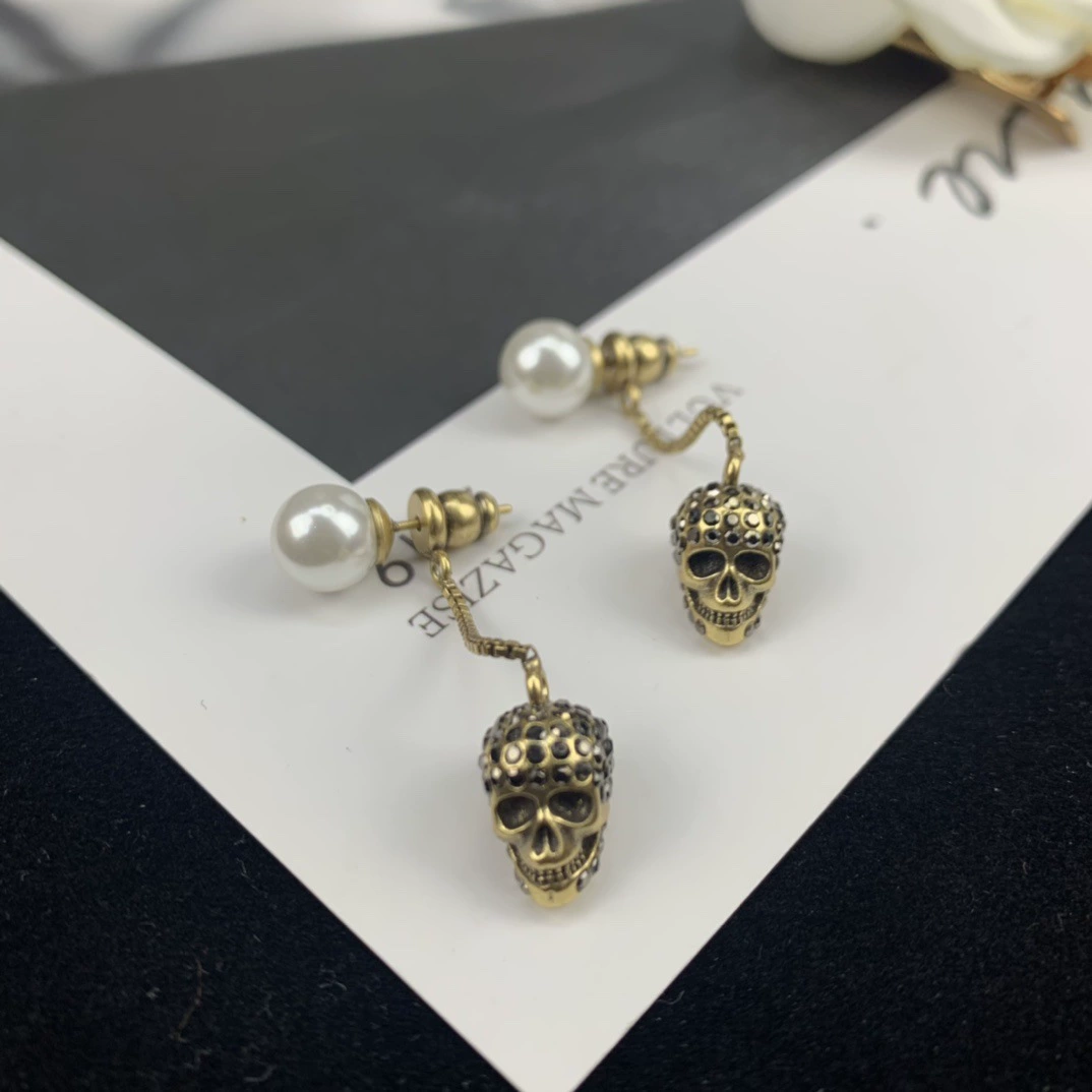 Серьги из жемчуга, длинная цепочка, стиль высокого качества, европейский стиль, панк-стиль