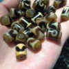 Two -eye tiger teeth pattern agate bead bucket beads yellow to pure high oil handmade bead collection AQX10