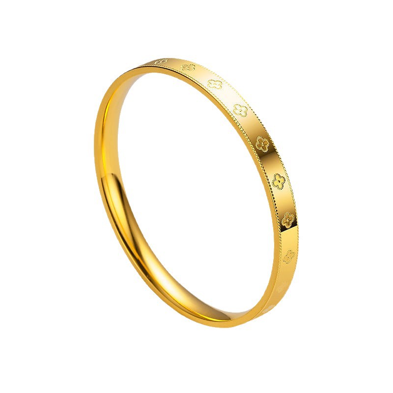 Vietnam pulsera de oro trébol pulsera CNC imitación oro joyería moda viajero ol transmisión en vivo