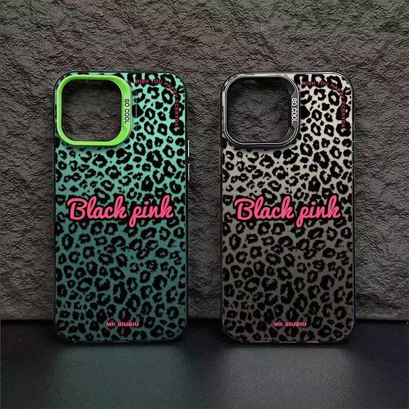 Aplicable Apple 16promax funda para teléfono móvil leopardo iphone15 color plata carcasa 14IMD dura 13p láser rosa