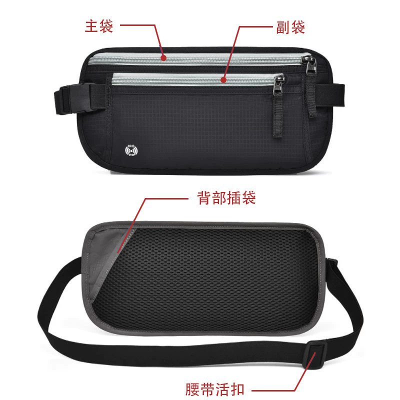 Сумка-пояс, водостойкая переносная multifunctional чехол для документов, organizer bag, противоугонная, без Amazon