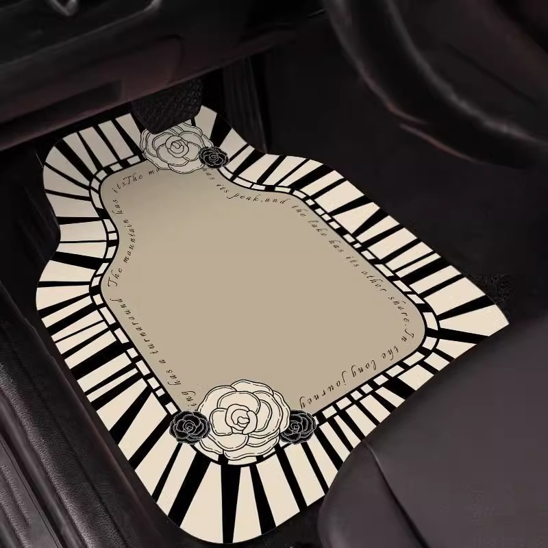 Four-Piece Set of Car Floor Mats, Universal Car Floor Mats, Single-Piece Anti-Slip and Wear-Resistant Foot Mats for the Main Driver, Easy to Clean Car Mats