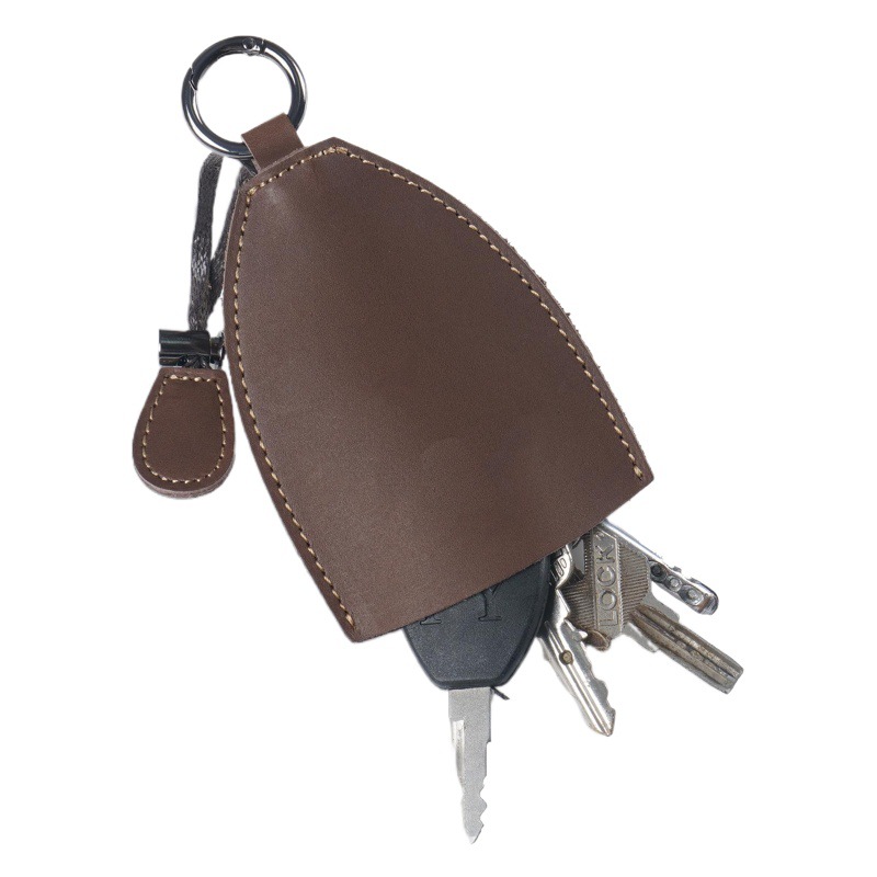 Italian Soft Leather First Layer Crazy Horse Leather Car Universal Key Cover Genuine Leather Men's Fashion High-End Car Key Bag