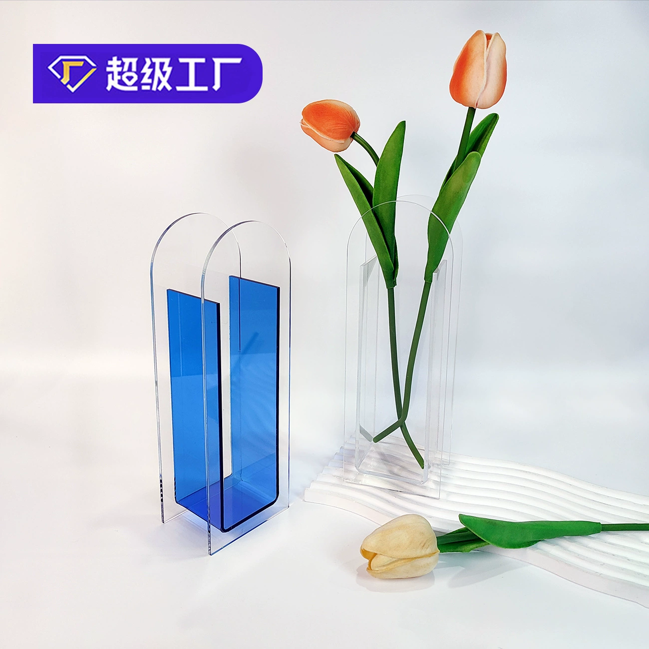Акрил ваза минималистичный декоративный прозрачный цветочный аппарат для гостиной обеденный стол с гидропонной вставкой мини-украшения оптовая продажа