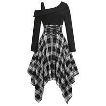 L 45822 Vintage Plaid Dress ���Ÿ��ӳ�������ȹ�羳��ó��