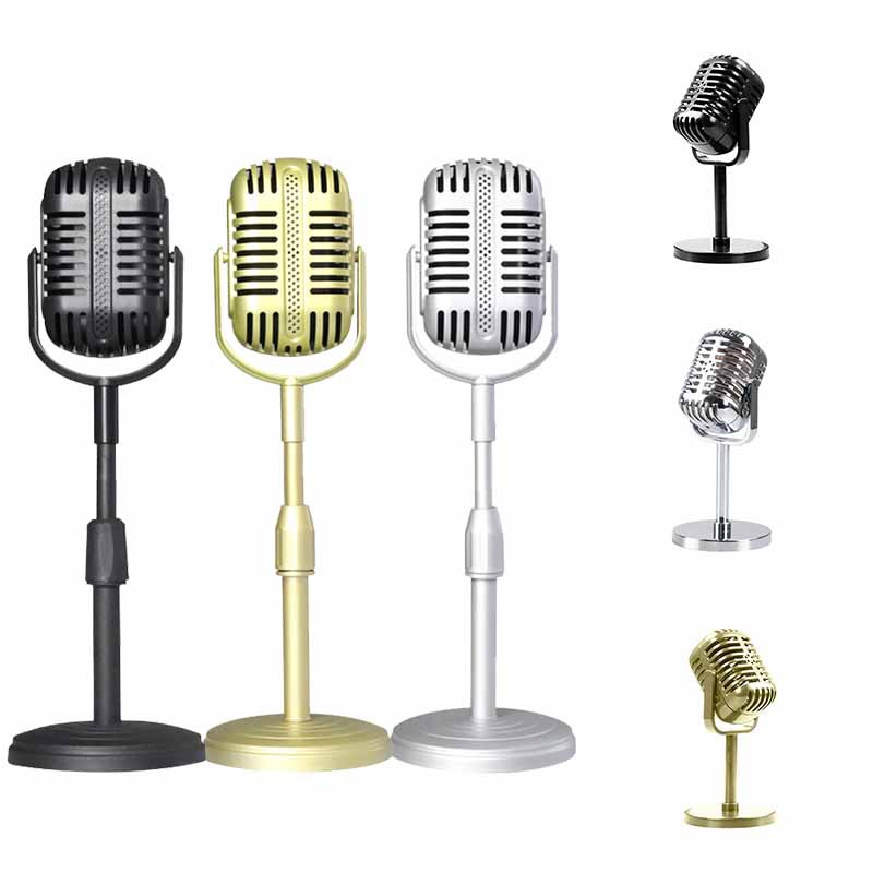 Simulación clásico nostálgico micrófono falso modelo de micrófono fotografía columpio accesorios de tiro adornos de tiro accesorios de micrófono Retro