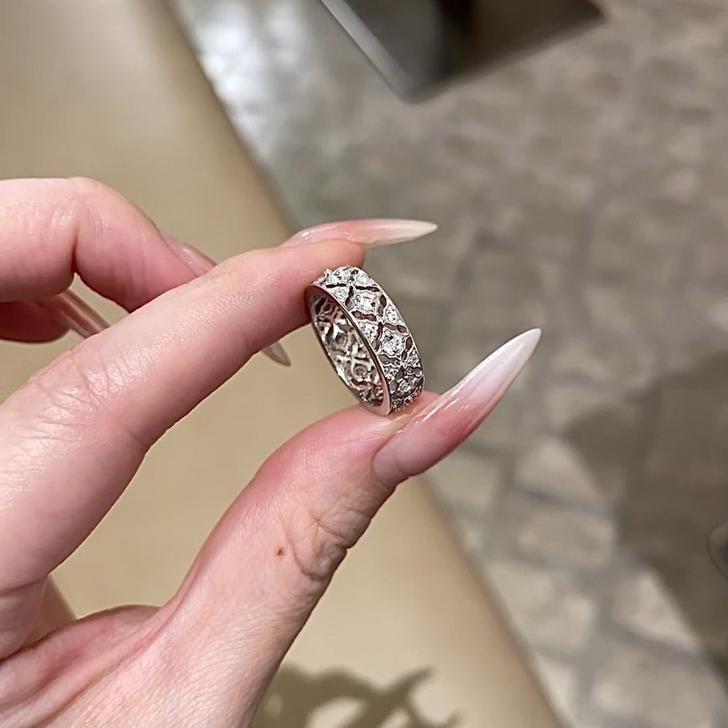 Xiaohongshu 新製品 S925 スターリングシルバーリング女性の夏インスタイルハイエンドニッチライト高級非退色シルバージュエリー|undefined