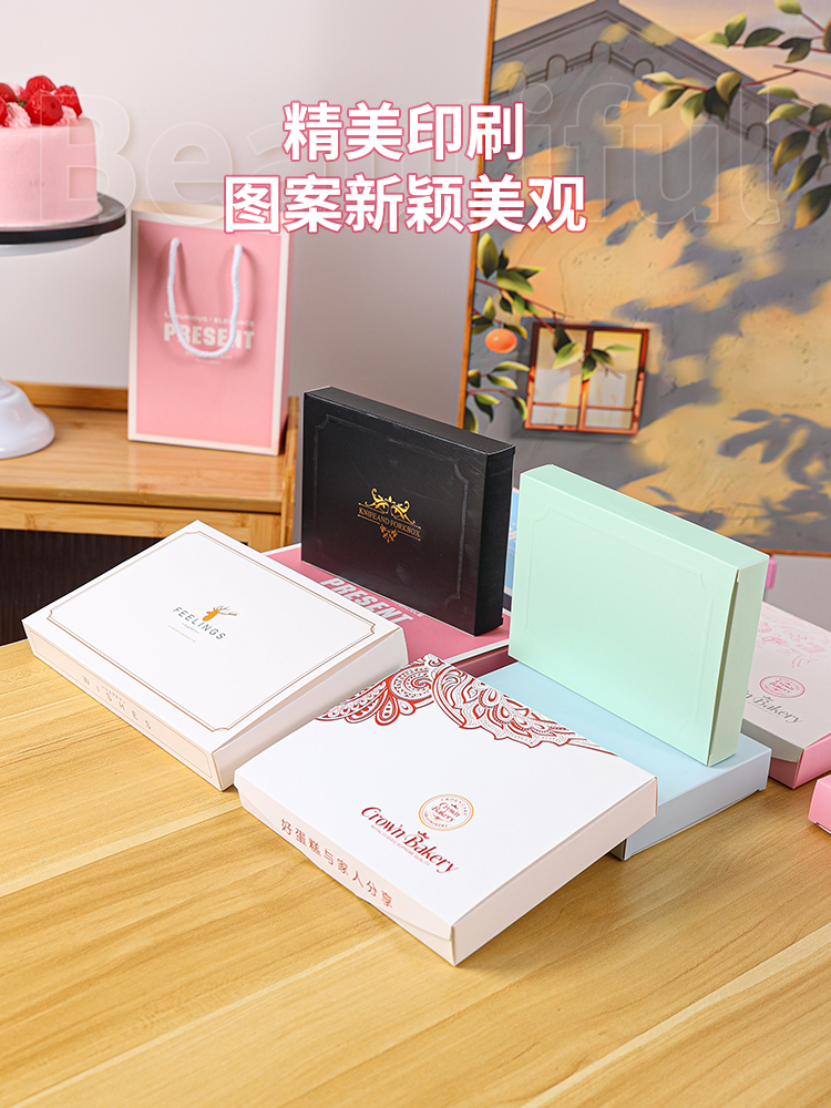 Cuchillo y tenedor caja de pastel de cumpleaños cubiertos cajas de papel una vez cuchillo y tenedor caja de vela se puede personalizar estampado