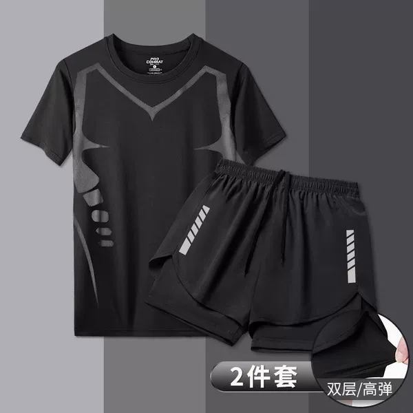Sci-fi two-piece set [sci-fi short sleeves + black pants] --- the same style as the Internet celebrity