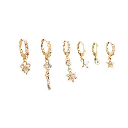 S925 silver needle exquisite zircon ear care set small earrings light luxury niche versatile temperament pearl earrings women's earrings