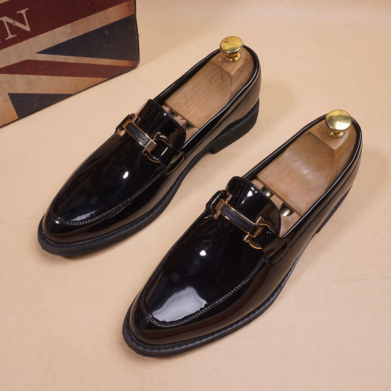 Новая корейская версия кожаной обуви с острыми головками, модные мужские деловые повседневные кожаные туфли