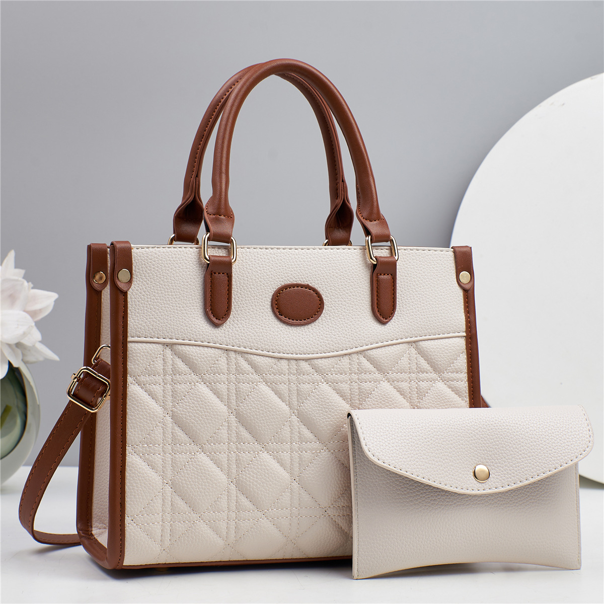 Bag Sets Bags Type Daily Occasion Women's Pu Leather Color Block Classic Style Square Zipper Bag Sets