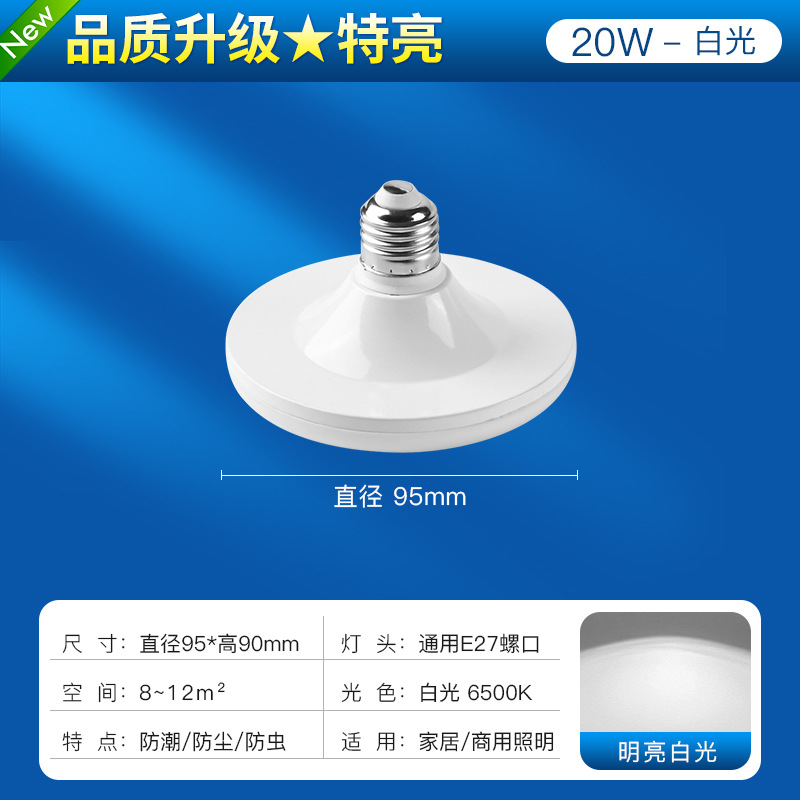 Bombilla LED transfronteriza de alta potencia, ultrabrillante, tipo UFO, luz blanca, para iluminación doméstica, con casquillo de rosca E27, lámpara de bajo consumo, venta al por mayor.