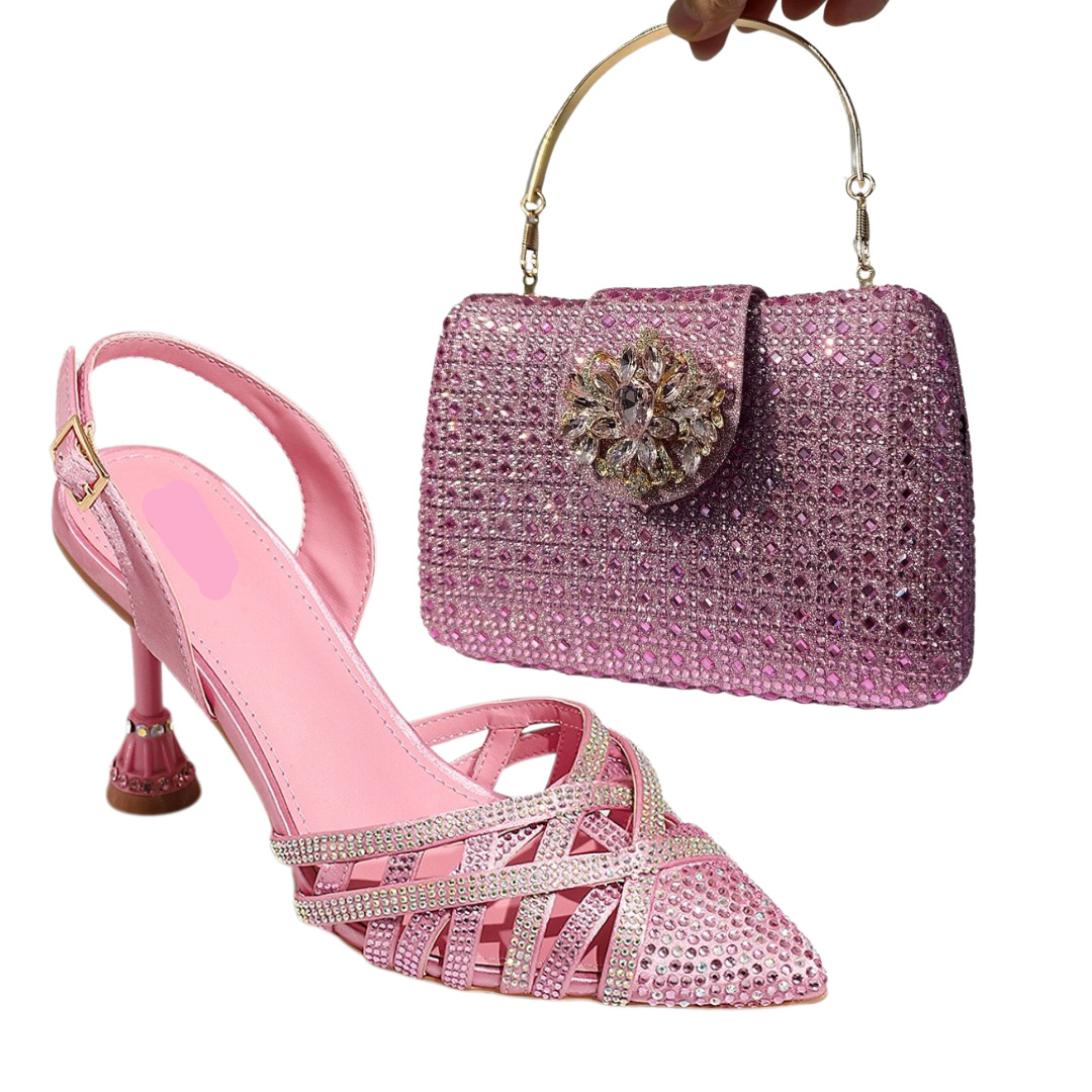 Selección estricta de zapatos de diseño italiano, nuevas sandalias de tacón alto, banquete de boda, zapatos de mujer de diamante de punta