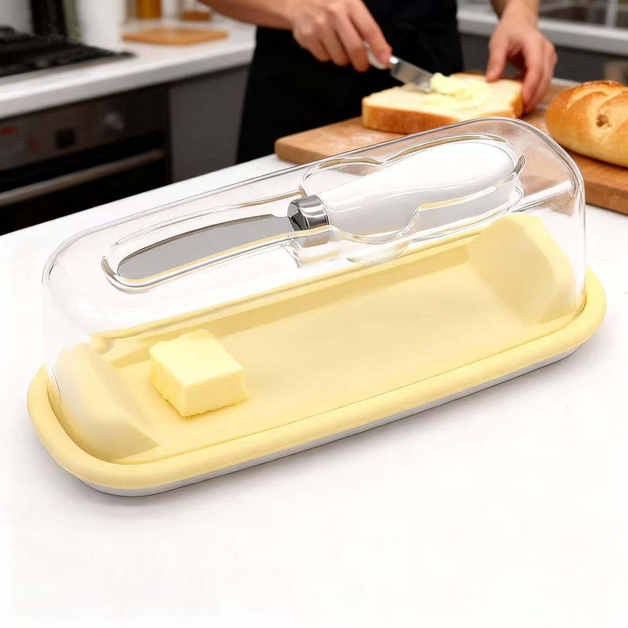Caja de almacenamiento de mantequilla de silicona Caja de almacenamiento de mantequilla cuadrada con tapa Caja de almacenamiento de queso Caja de mantequilla Caja de mantequilla