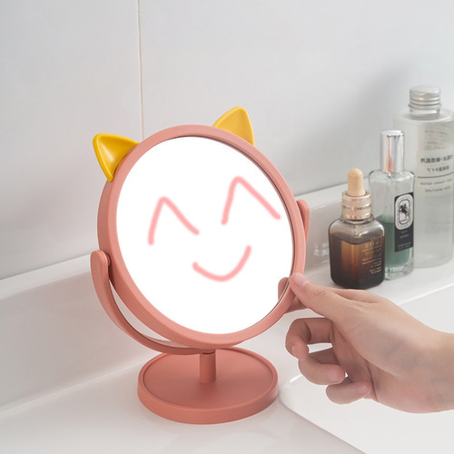 Desktop vanity mirror, dormitory internet celebrity ins vertical small mirror wholesale, home desktop round plastic vanity mirror