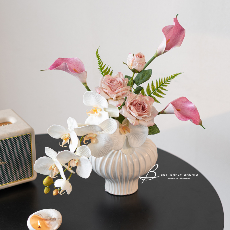 メーカー卸売デザイン胡蝶蘭造花花束リビングルームの装飾品造花装飾花テーブルフラワーアレンジメント|undefined