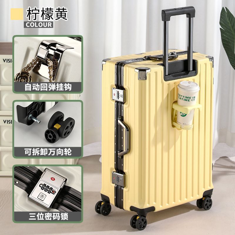 行李箱男大容量铝框拉杆箱学生防摔结实男女旅行箱耐用加固密码箱|undefined