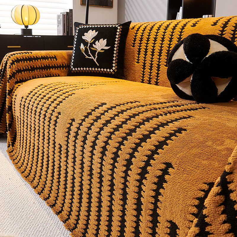 Otoño y invierno de peluche sofá cubierta 2024 nuevo estilo de sala de estar lujoso sofá cubierta de alta calidad todo incluido antideslizante