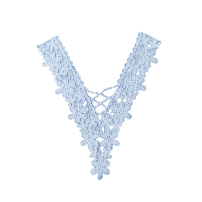 White protective underware handmade, false collar, V-neckline, DIY, with embroidery