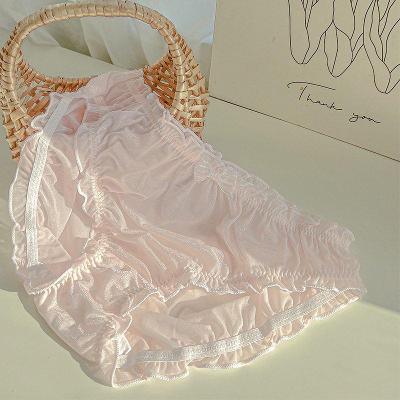 Calzoncillos de gran tamaño de día de color sólido dulce, seda de hielo, algodón puro insensible, pantalones de fondo de triángulo de gran tamaño transpirables y secos de varios colores