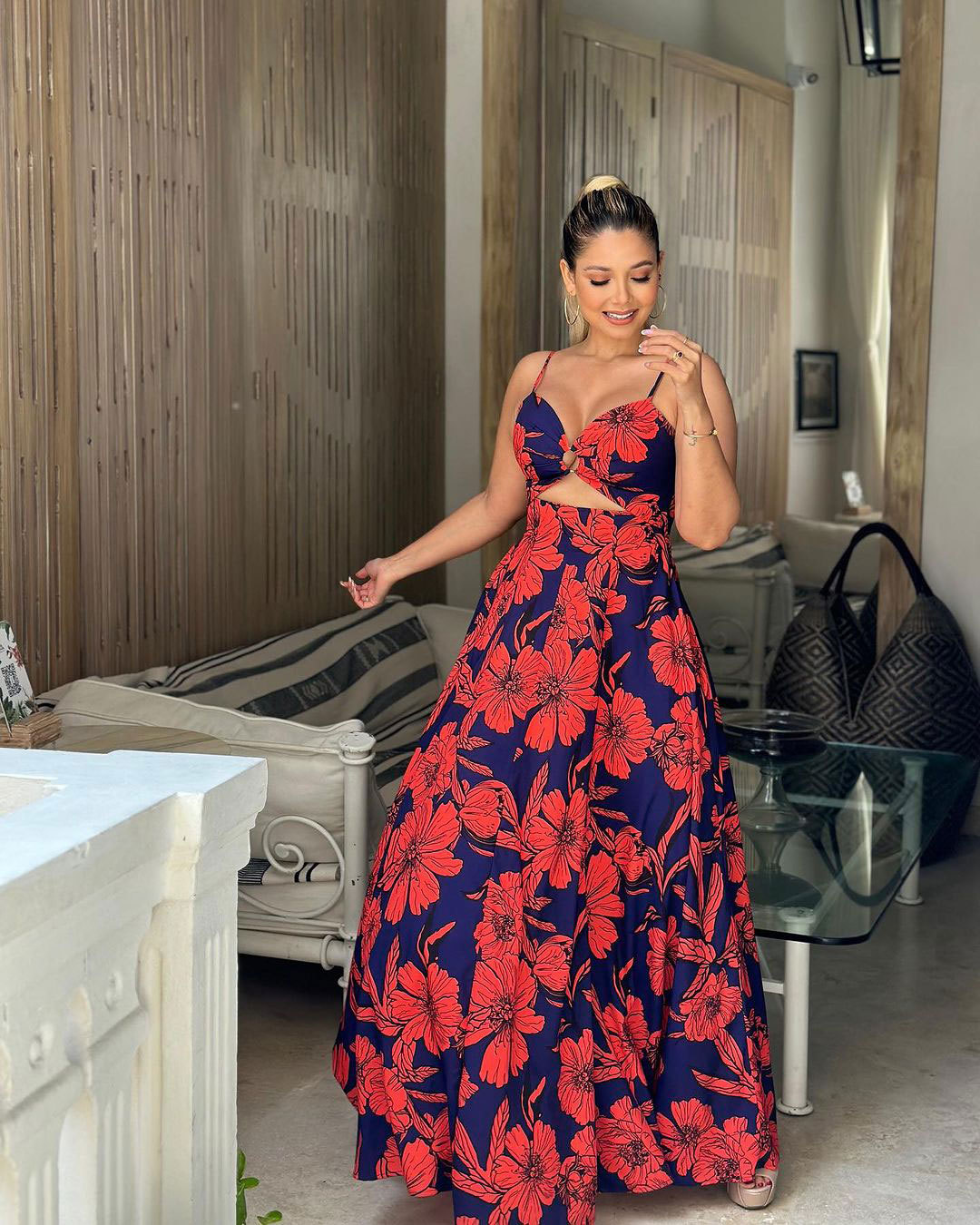 Maxi Long Dress Dress Length Type Wholesale Women's Elegant Painted Flower  Daily Strap Sleeveless Regular Dress