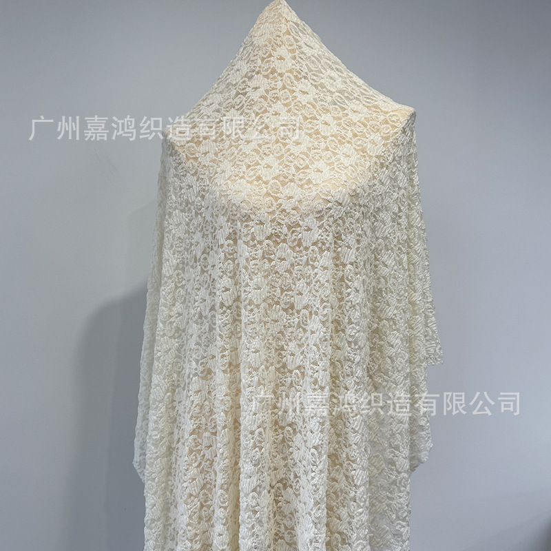 Tejido de encaje europeo y americano, tejido de encaje de burbuja plegado, fabricantes de ropa, blusas, fabricantes de tela en stock
