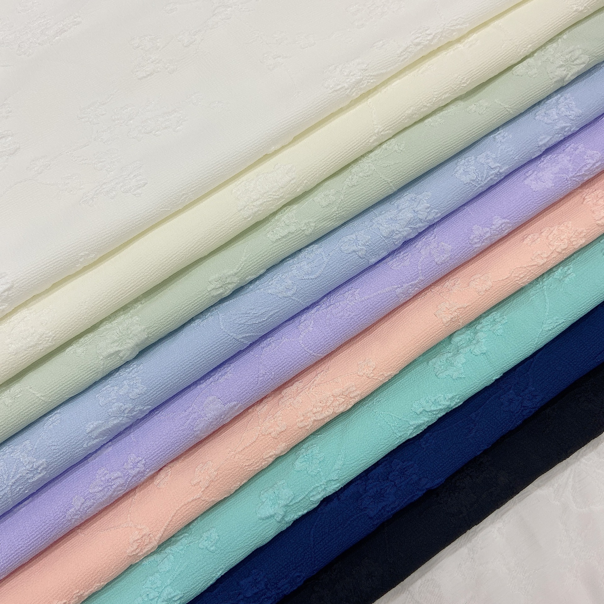 梭织泡泡树枝花提花女装连衣裙旗袍套装DIY手作箱包面料现货批发