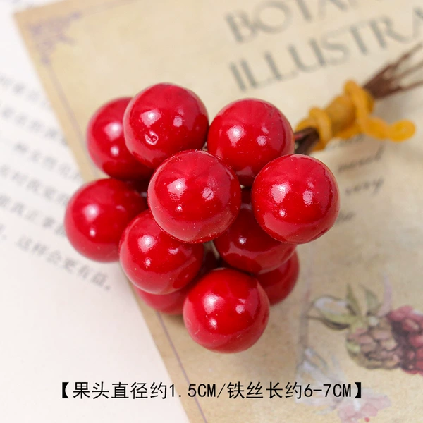 1.5cm simulation small red fruit/30 flowers