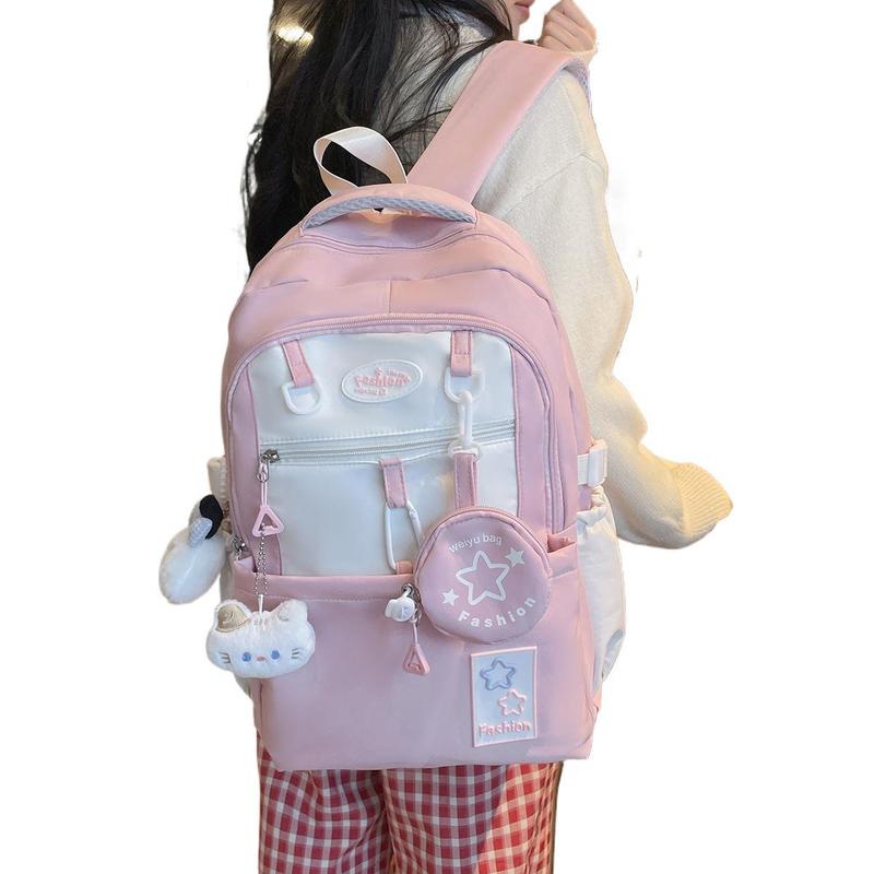 少女可爱书包三到六年级女生初中星星学生背包大容量初高中双肩包|undefined
