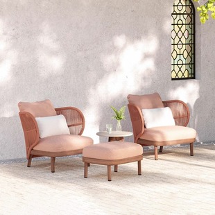Outdoor Rattan Sofa Nordic Designer Leisure Garden Soft Chair Combination Hotel Villa Courtyard Outdoor Sofa