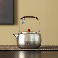 提梁壶纯钛茶壶烧水壶大容量户外家用泡茶壶便携煮茶器轻奢复古
